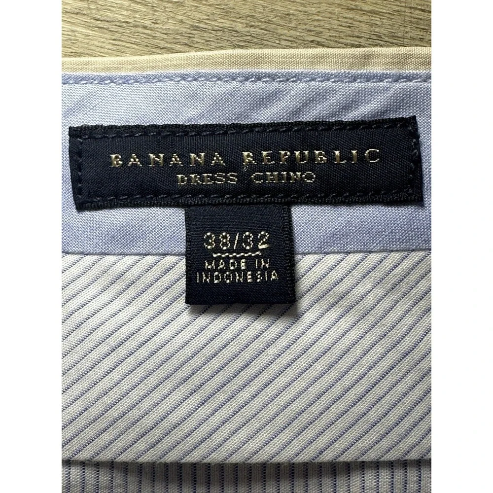 Banana Republic Men's Flat Front‎ Size 38 X 32 Light Khaki  #28 Cotton Preppy